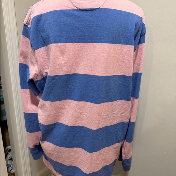 Polo Ralph Lauren Men Long Sleeve Rugby Shirt Garden Pink/New England Blue  XL - Picture 8 of 16